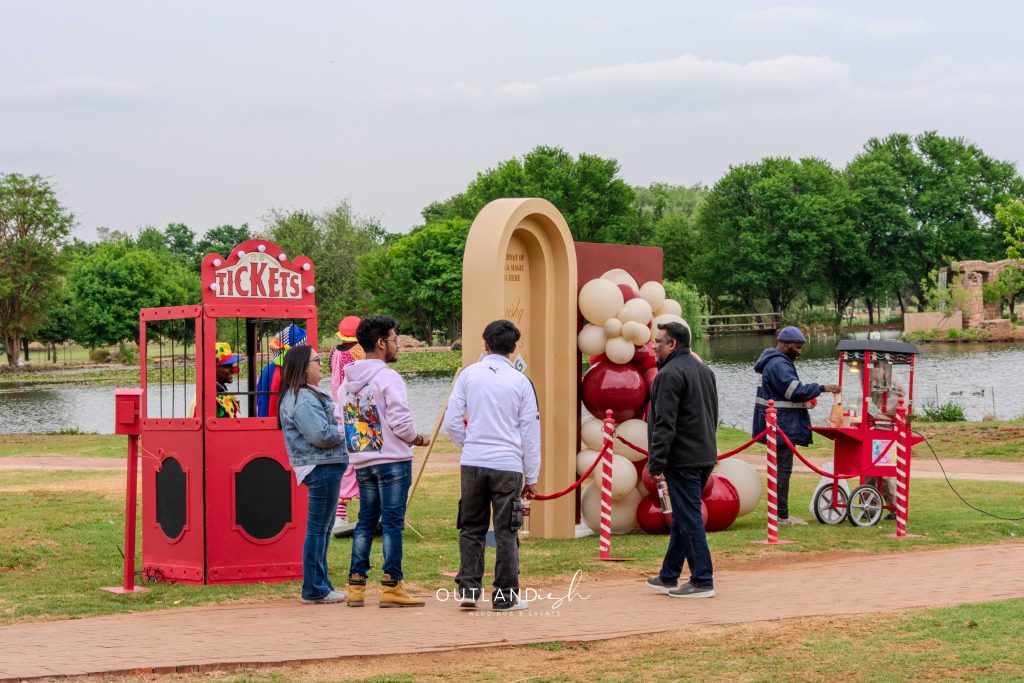 Luxury Toy Store Birthday lounge pods and café tables