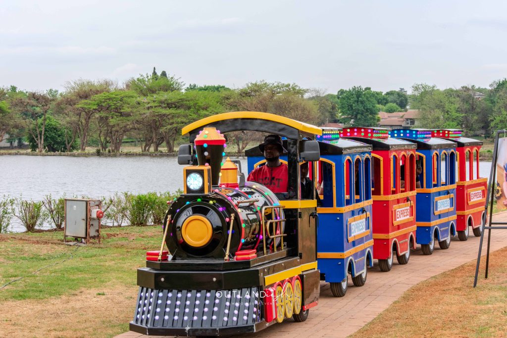 Luxury Toy Store Birthday lounge pods and café tables